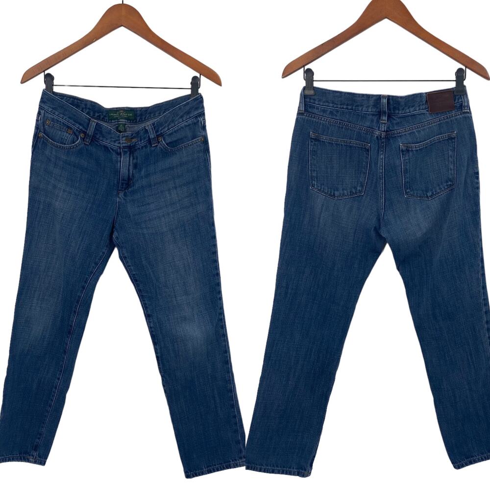 Lauren Ralph Lauren Boyfriend Fit Mid High Rise Jeans Medium Blue Wash Womens 2P